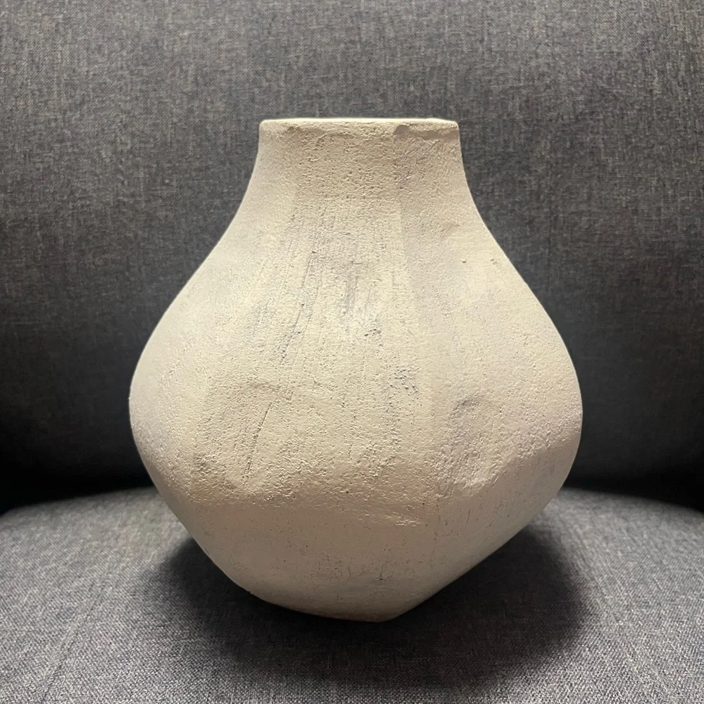 Crate and Barrel Facette White Vase 8.5